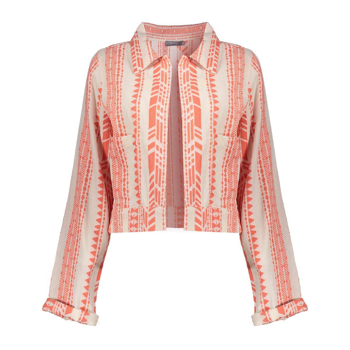 Geisha 55062-21 000250 orange/off-white  Fancy woven jacky