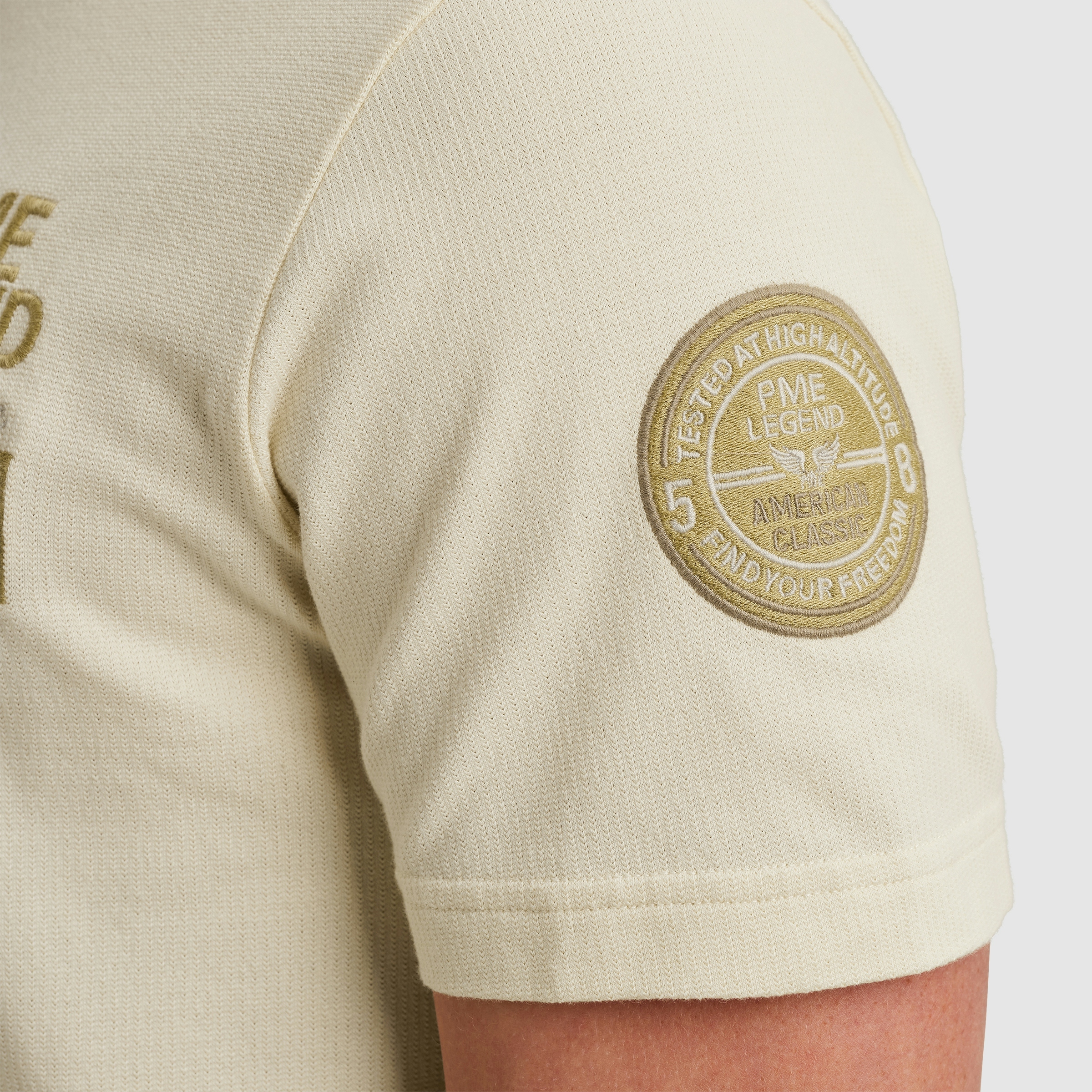 PME Legend T-shirt Flat Waffle Jersey Bone White