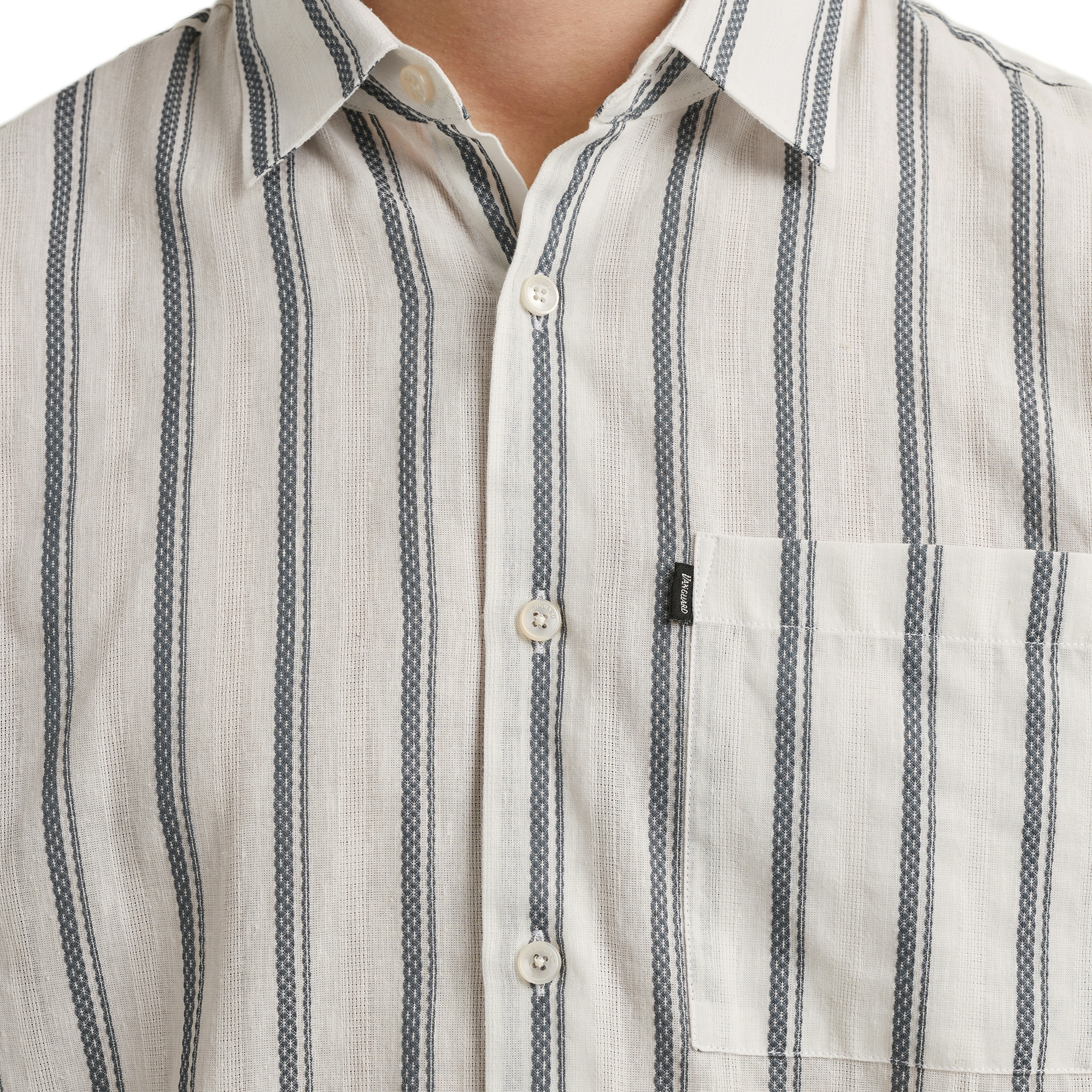 Vanguard Overhemd Structure Stripe Cloud Dancer