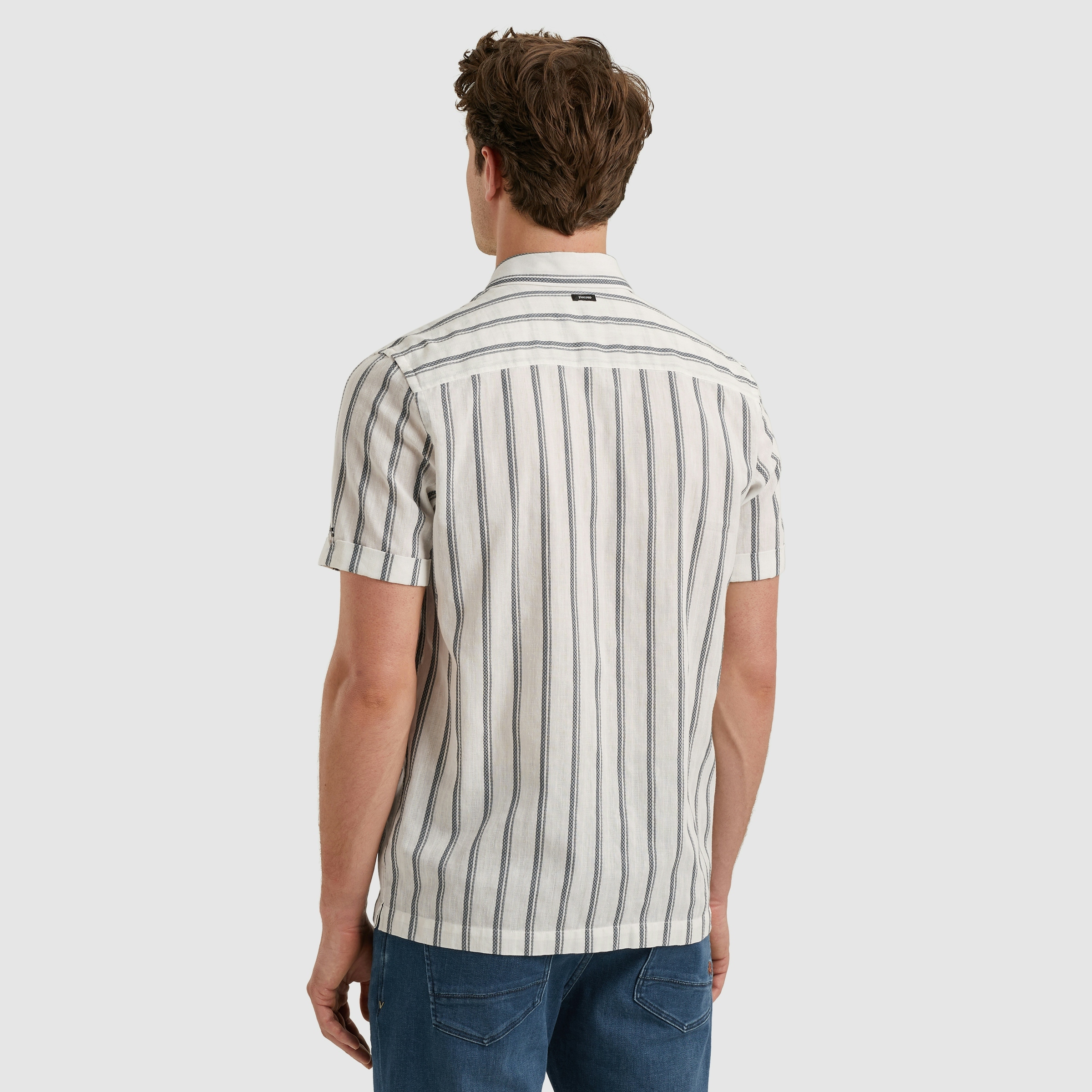 Vanguard Overhemd Structure Stripe Cloud Dancer