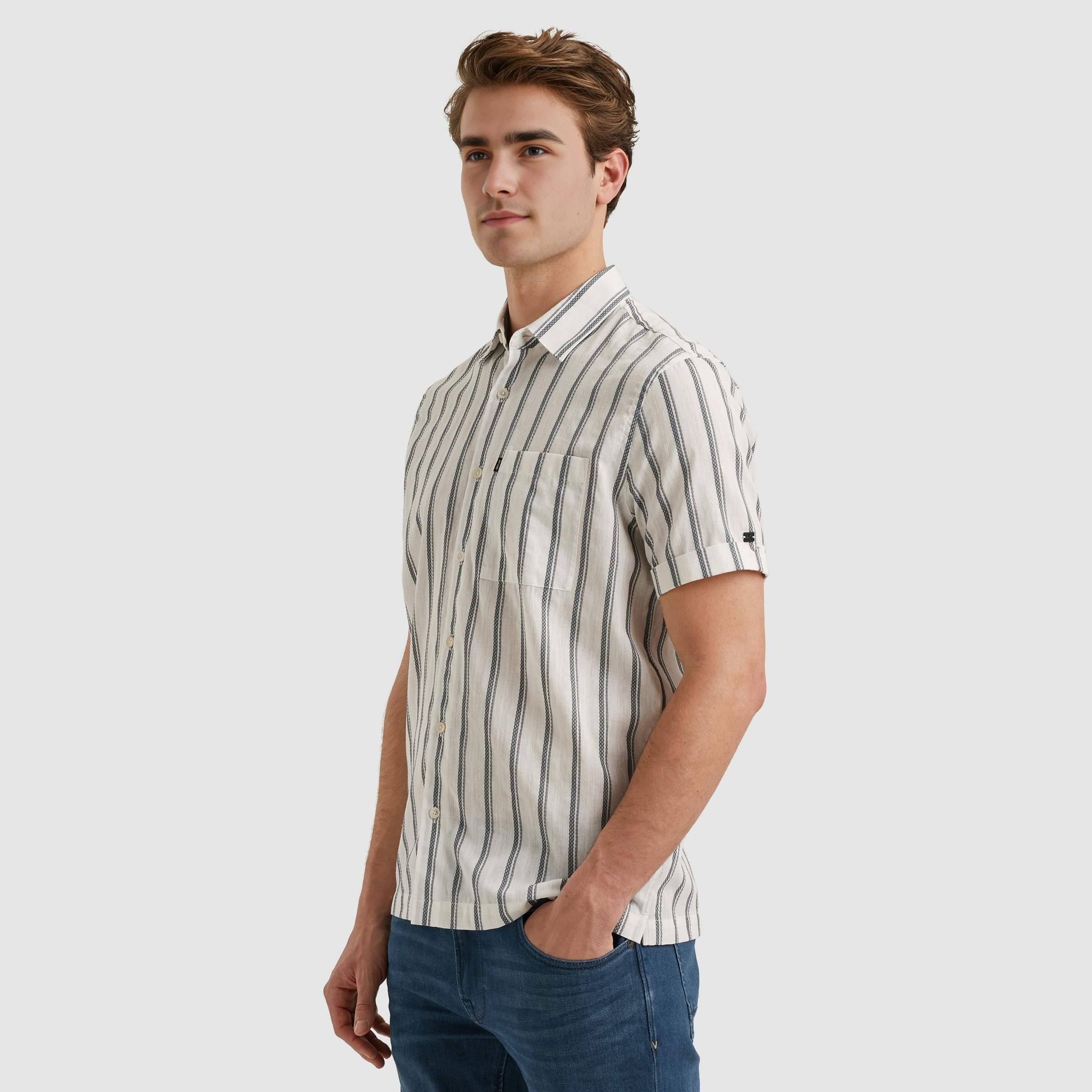 Vanguard Overhemd Structure Stripe Cloud Dancer