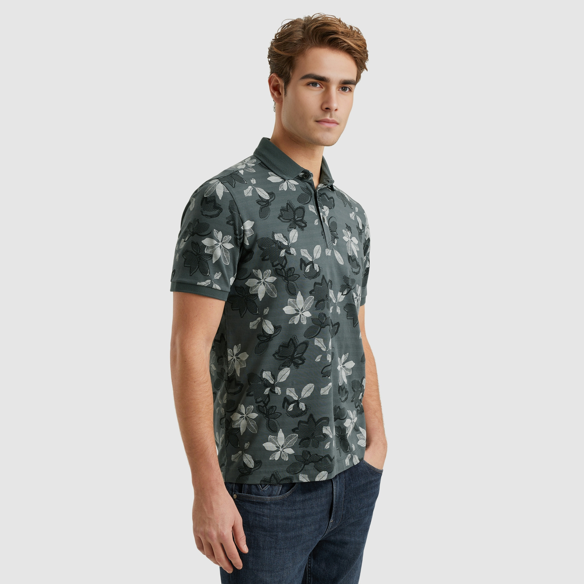 Vanguard Polo Jersey Structure Donkergrijs