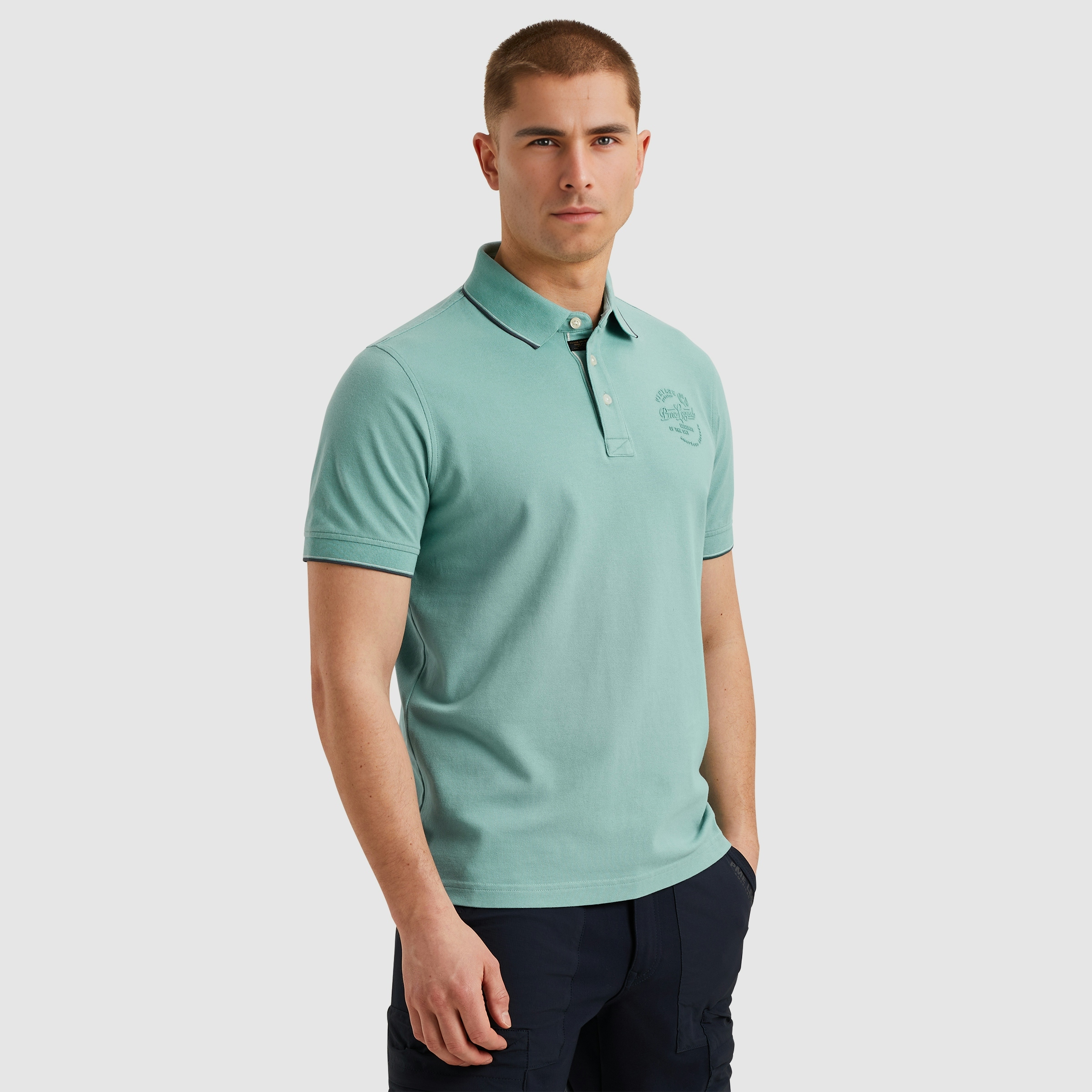 PME Legend Stretch Piqué Polo Cameo Blue