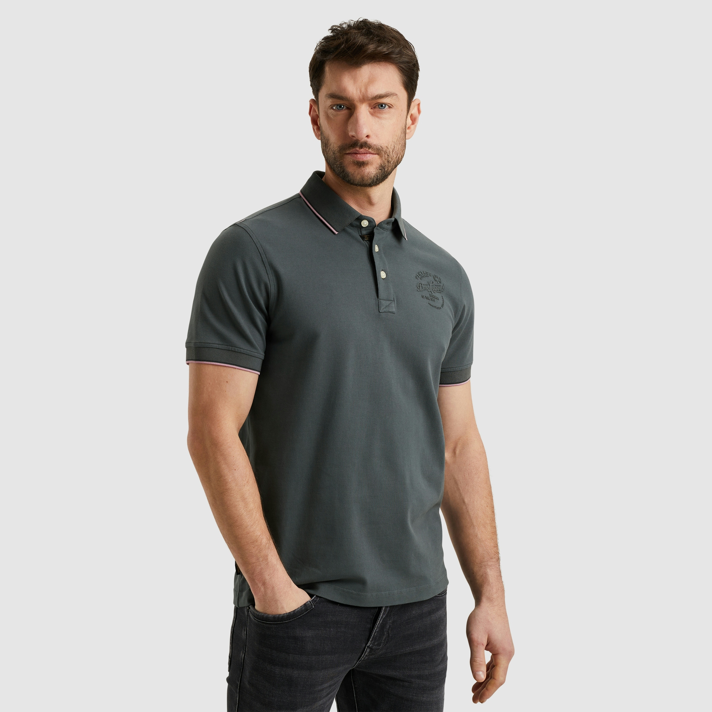 PME Legend Stretch Piqué Polo Dark Slate