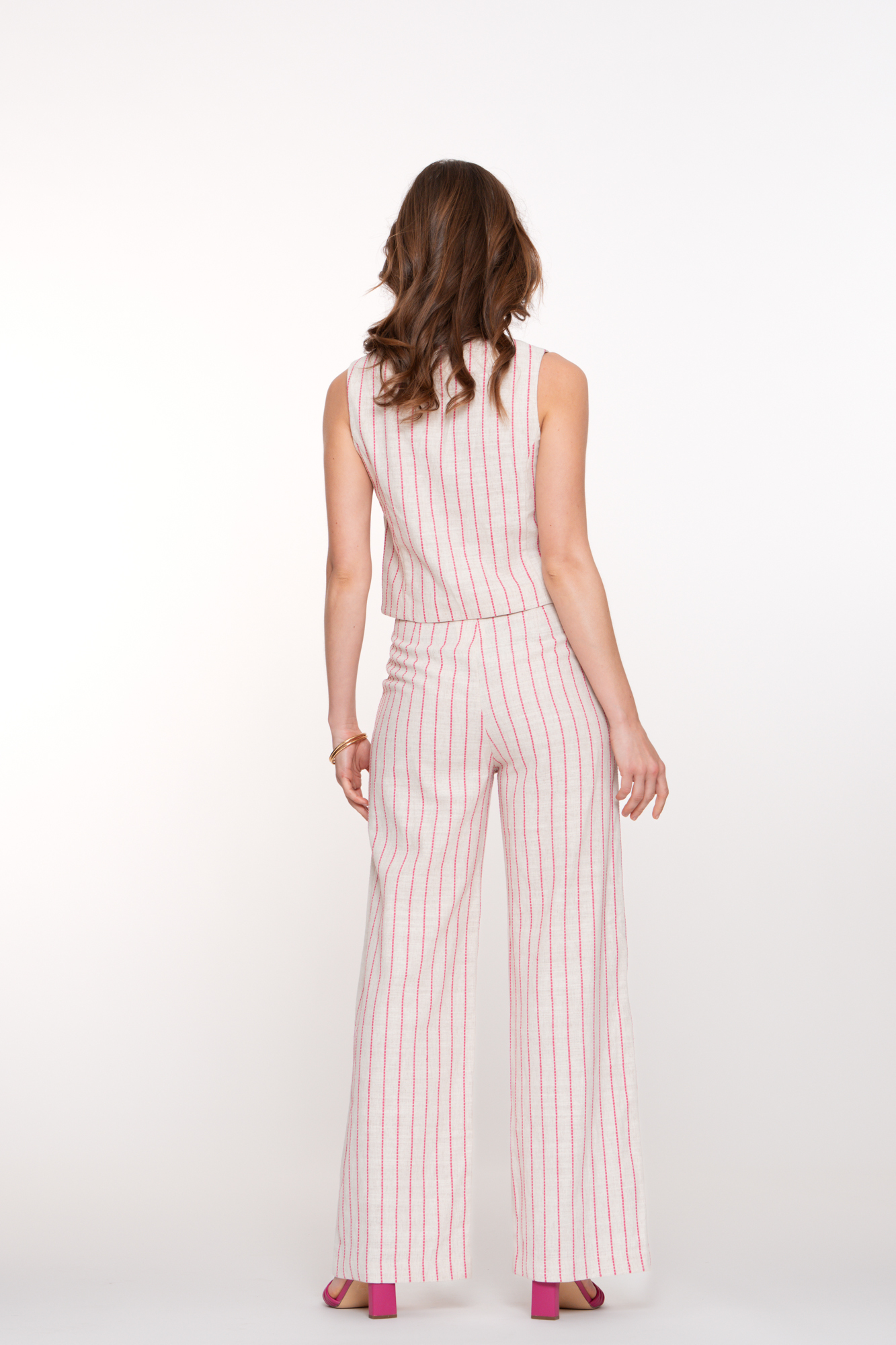 Geisha Broek 51393 - Sand/Pink - Linnenmix