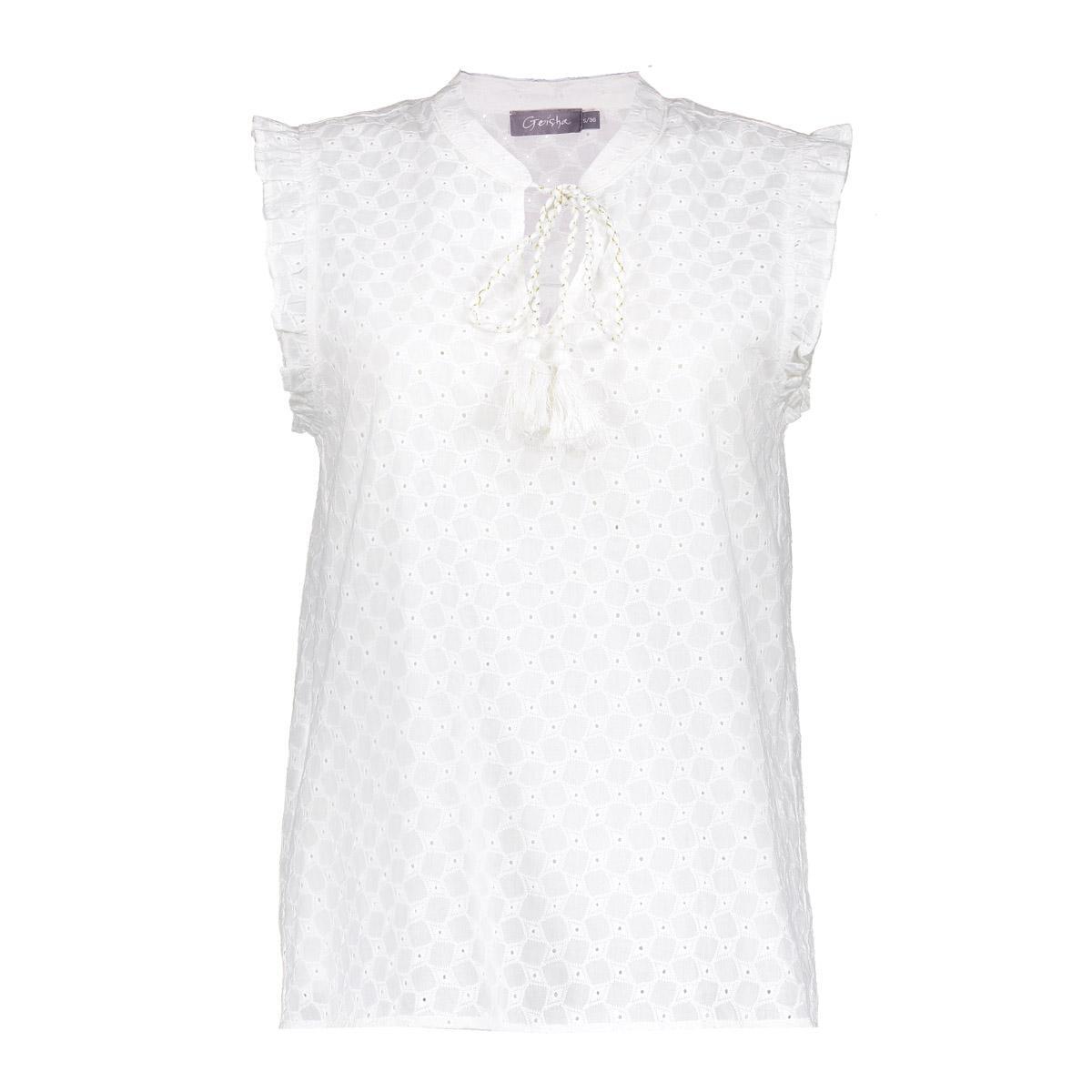 Geisha Broderie Anglaise Top Off White