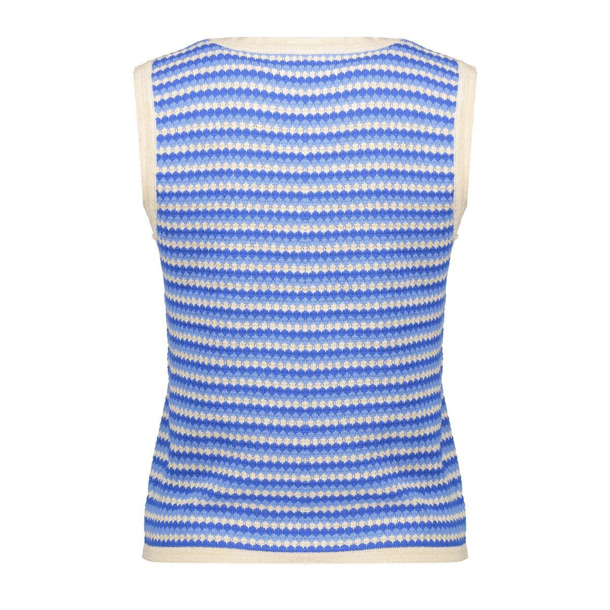 Geisha Singlet Stripes Lurex Off-white Blue