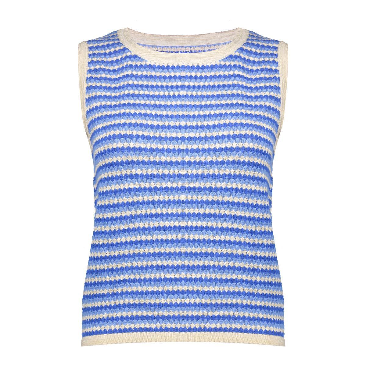 Geisha Singlet Stripes Lurex Off-white Blue