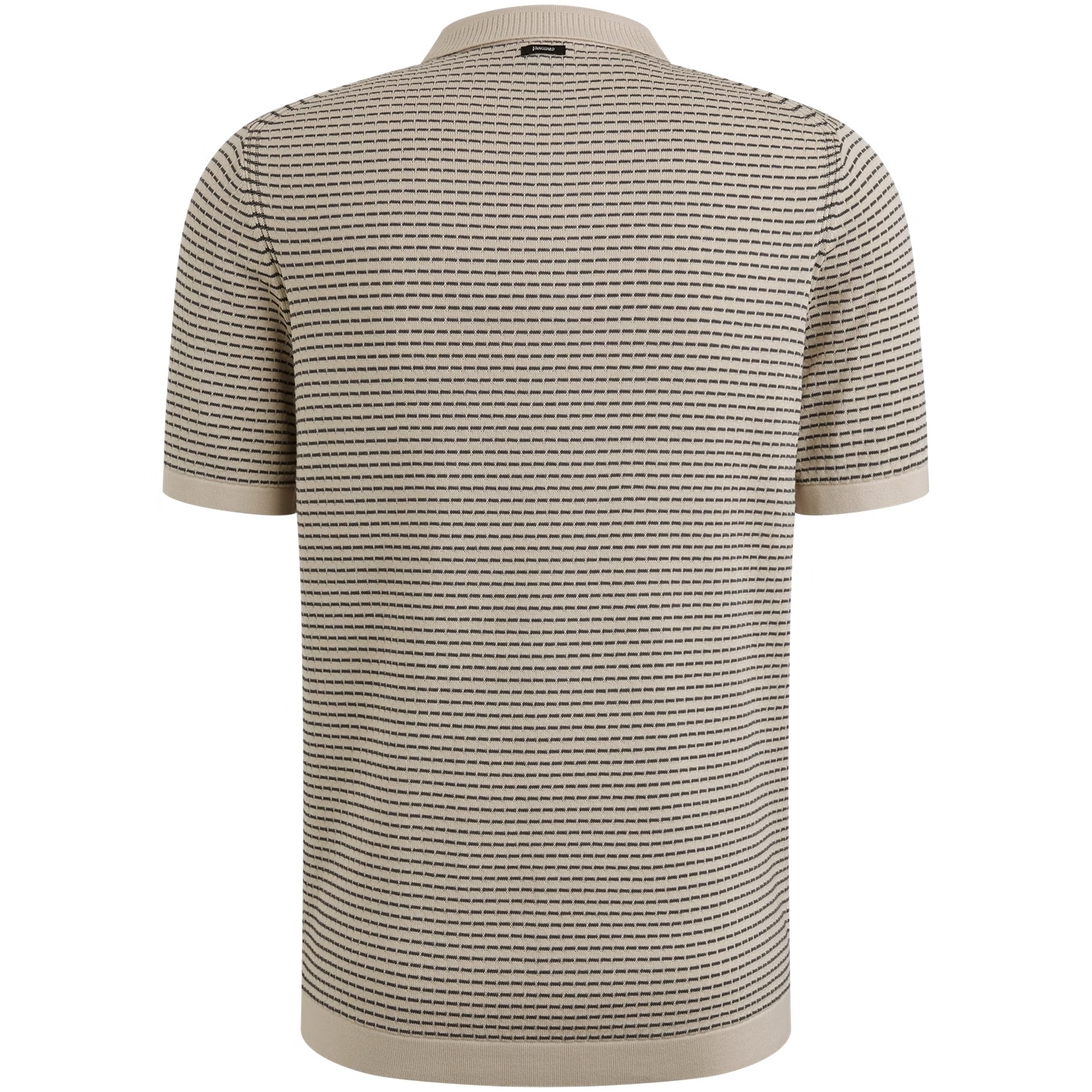 Vanguard Jacquard Polo Beige met Blauwe Streep