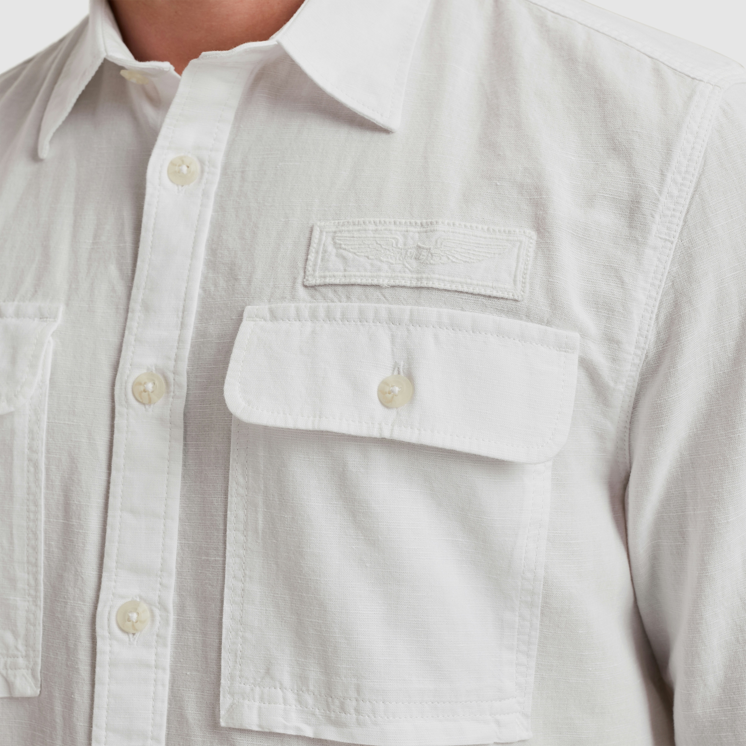 PME Legend Cotton Linen Overhemd Bright White