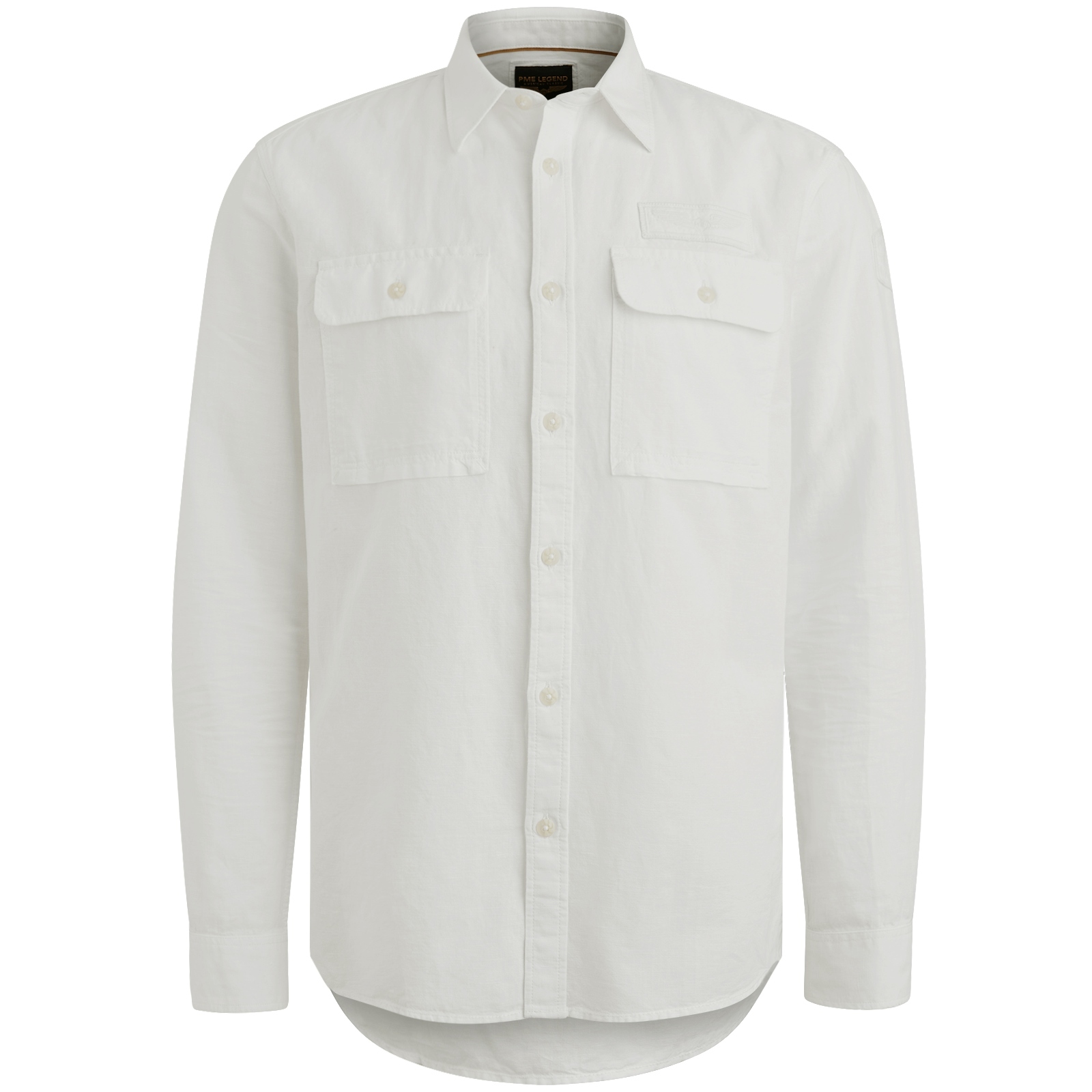 PME Legend Cotton Linen Overhemd Bright White