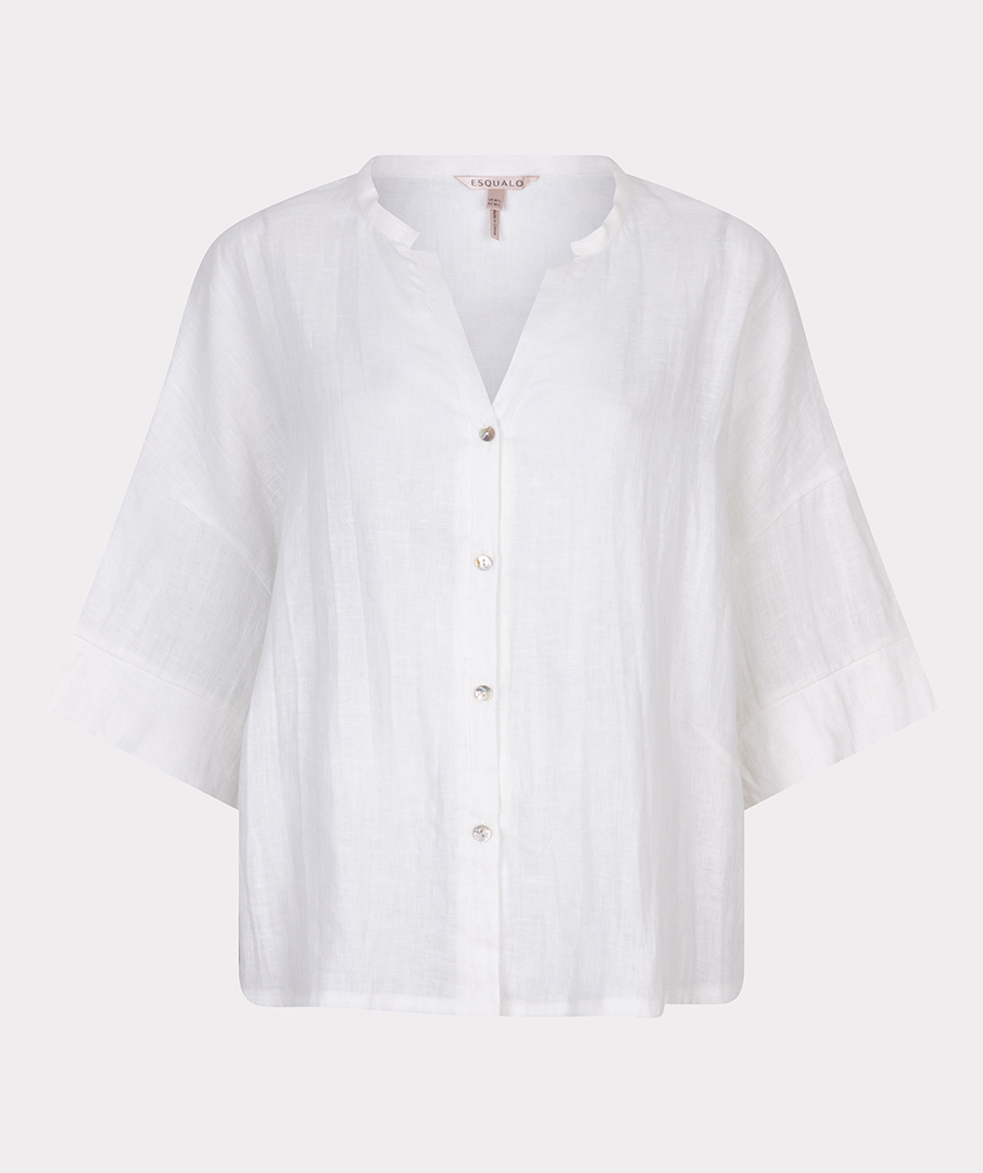 Esqualo Oversized Linnen Blouse Off White