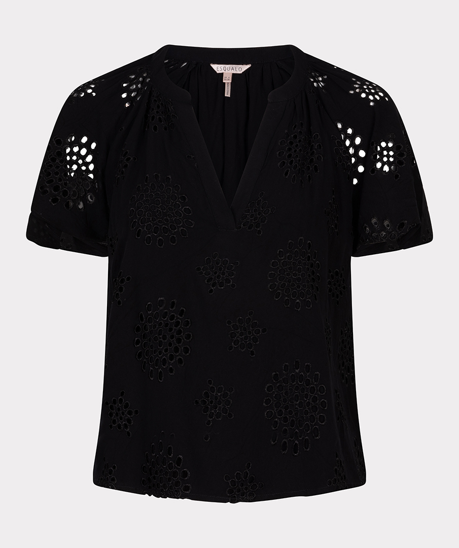 Esqualo HS25.09218 Blouse allover embroidery