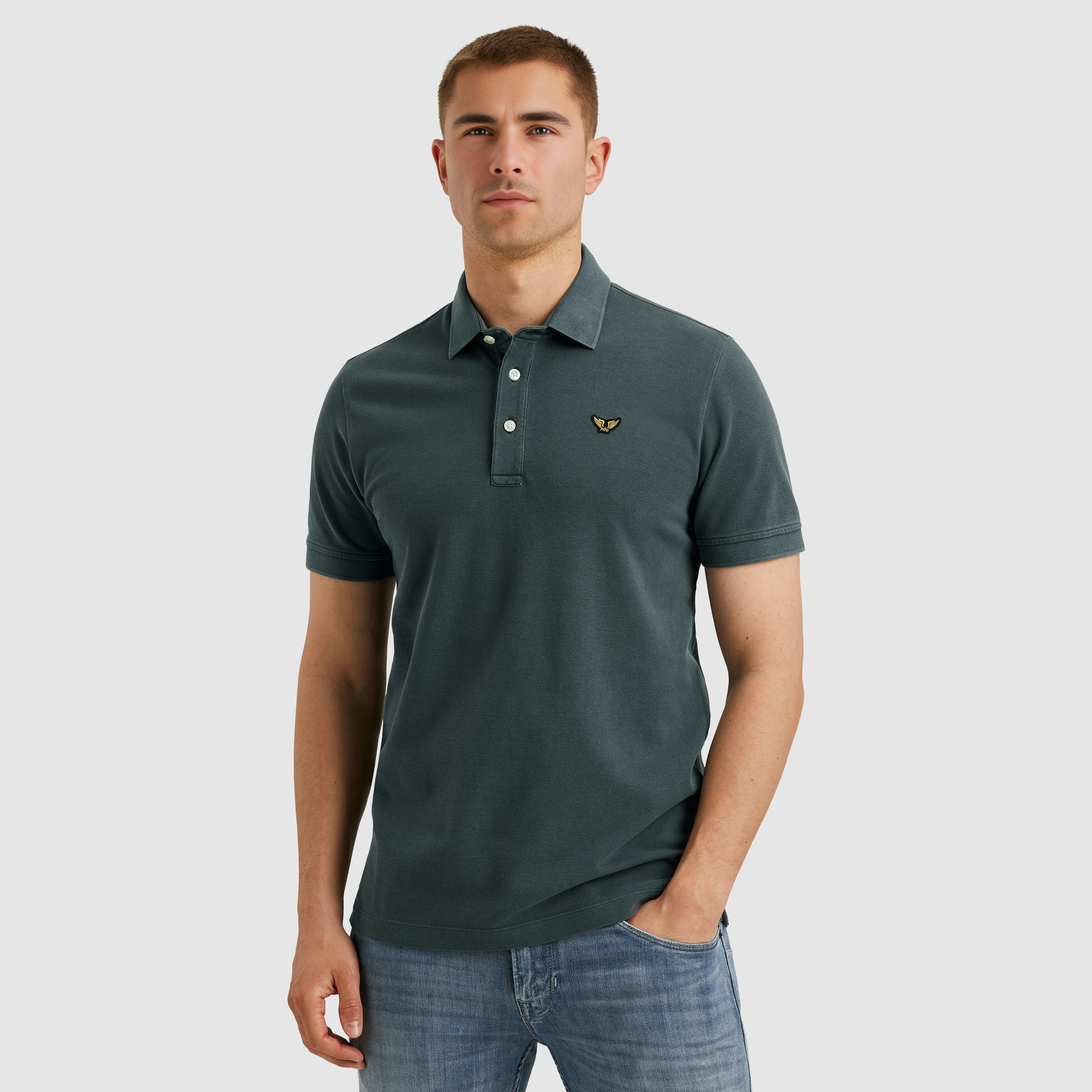 PME Legend PPSS2505850-9076  pique garment dye tailwing badge
