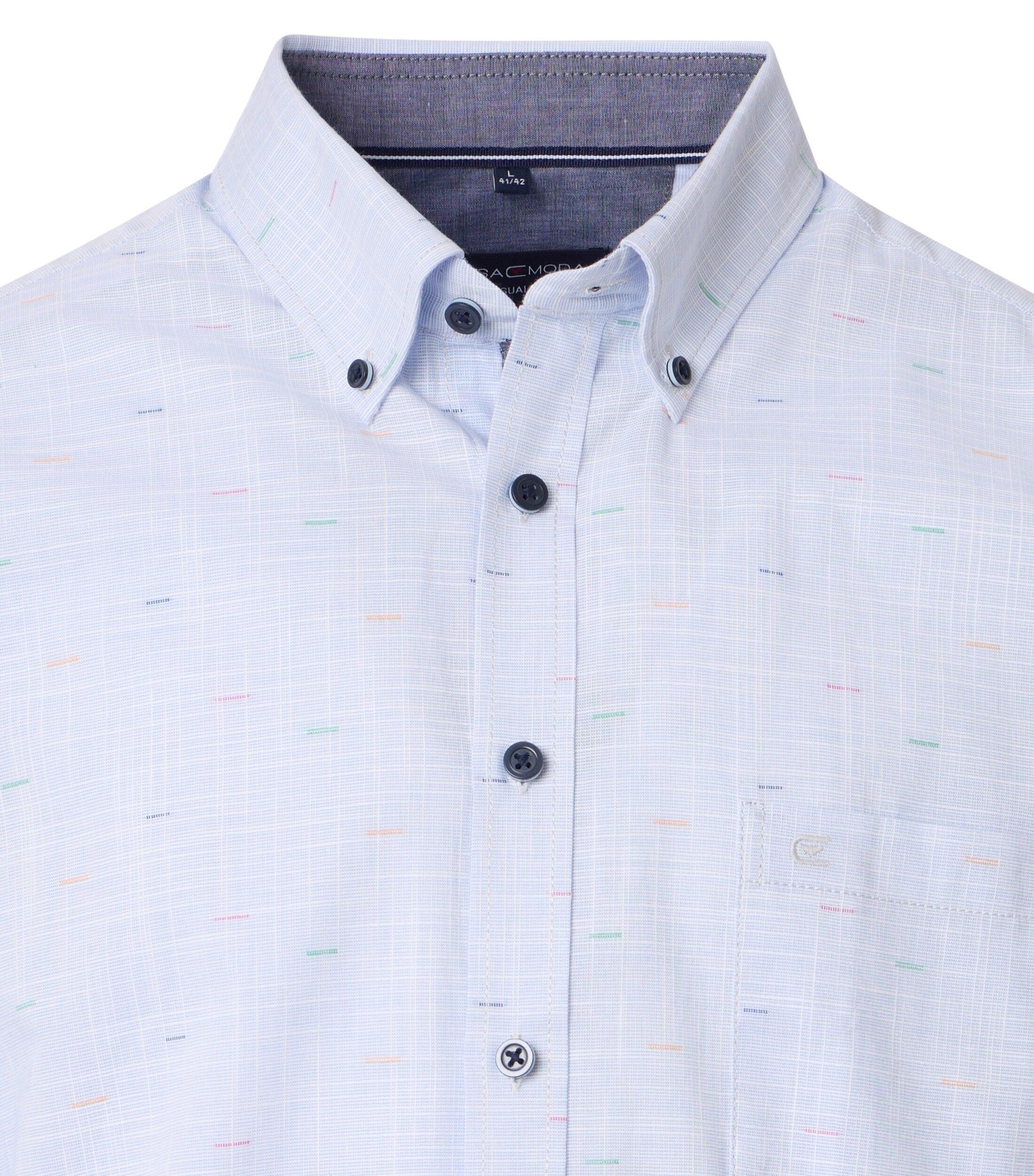 Casa Moda Casual Fit Overhemd Lichtblauw Effen Korte Mouwen