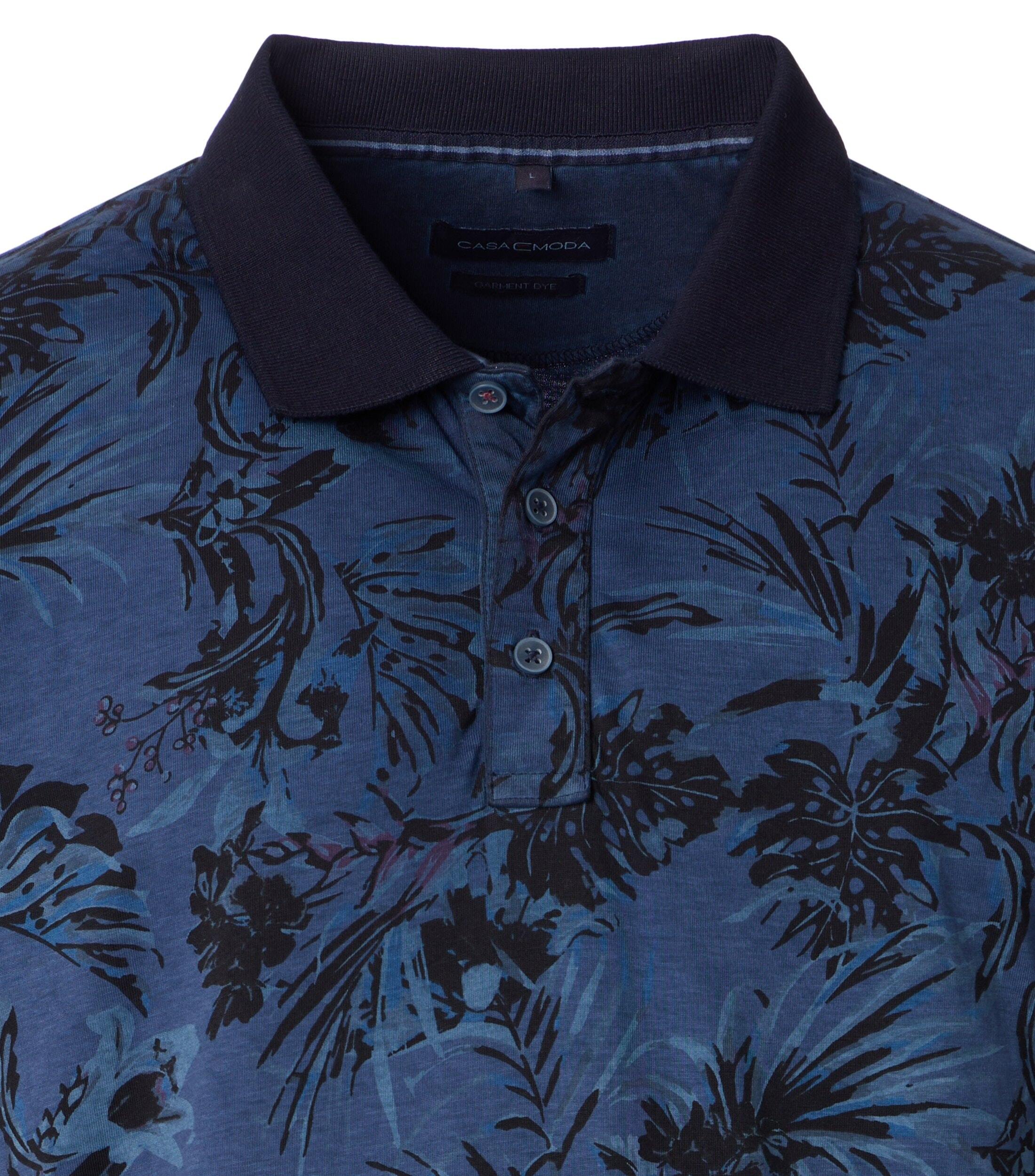 Casa Moda Polo Blauw Print