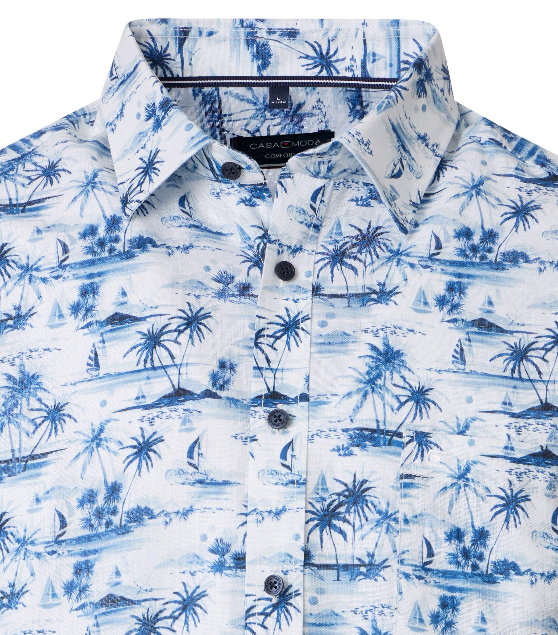 Casa Moda Casual Shirt Print Blauw