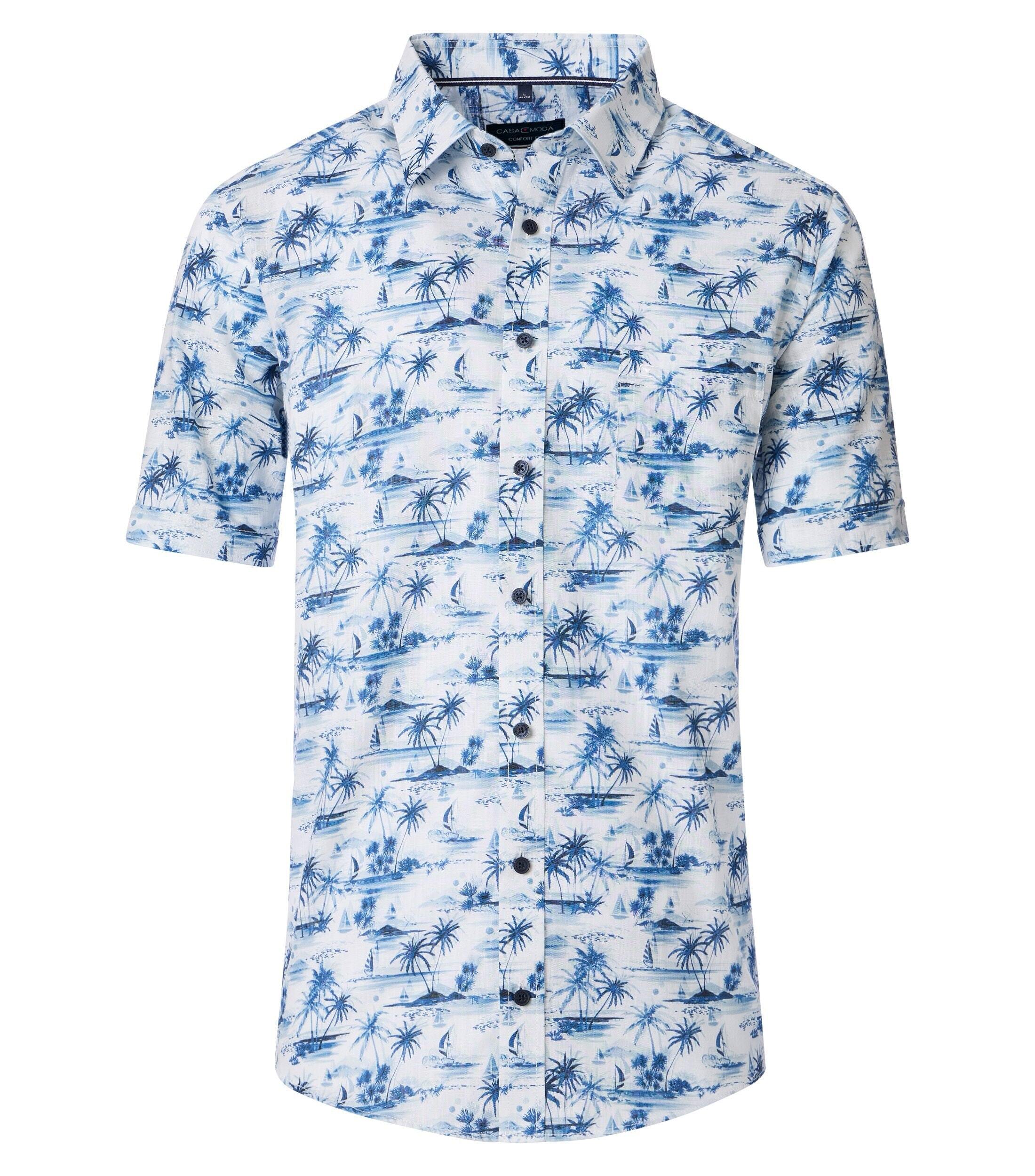 Casa Moda Casual Shirt Print Blauw