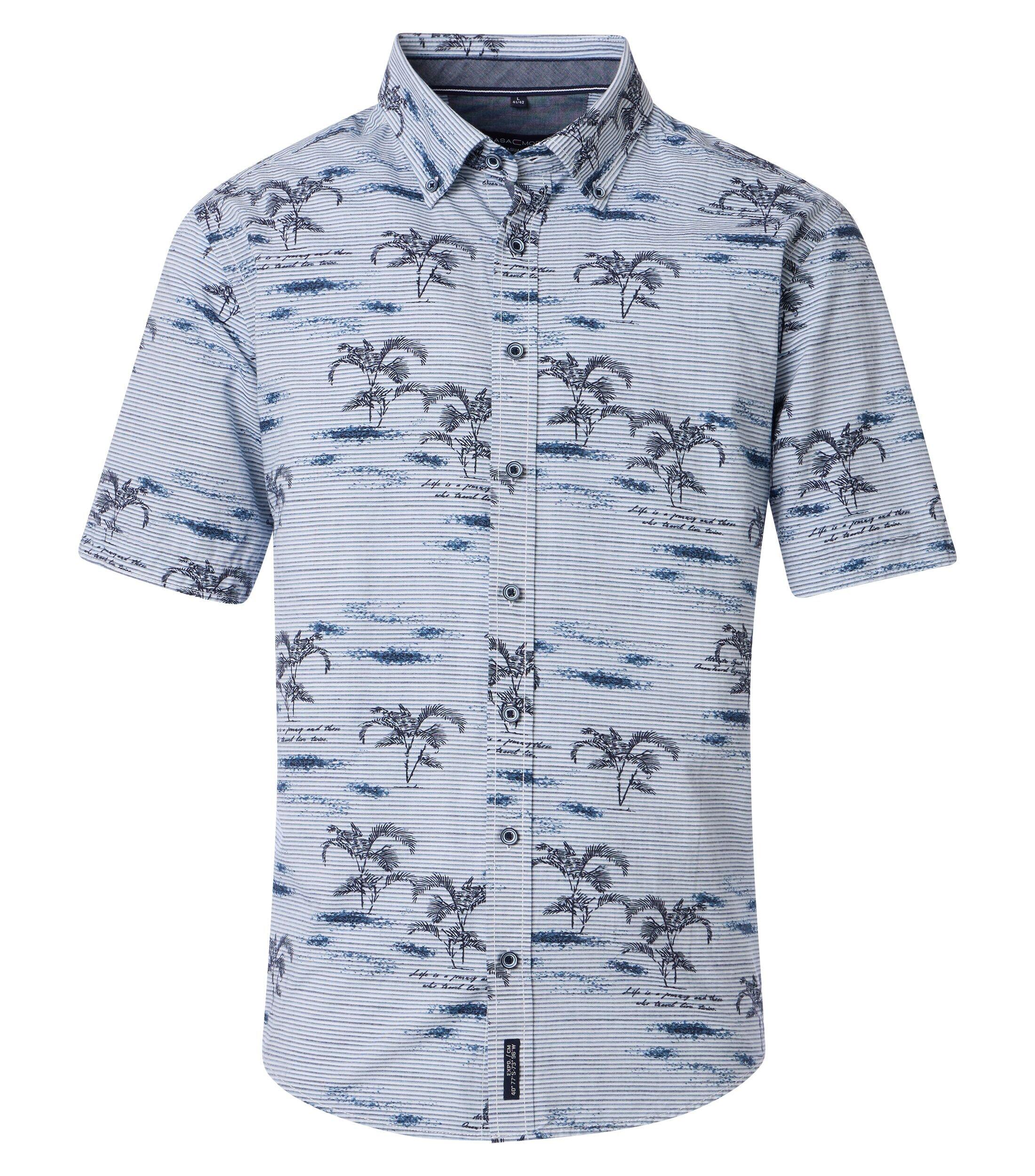 Casa Moda Casual Fit Shirt Gestreept Blauw