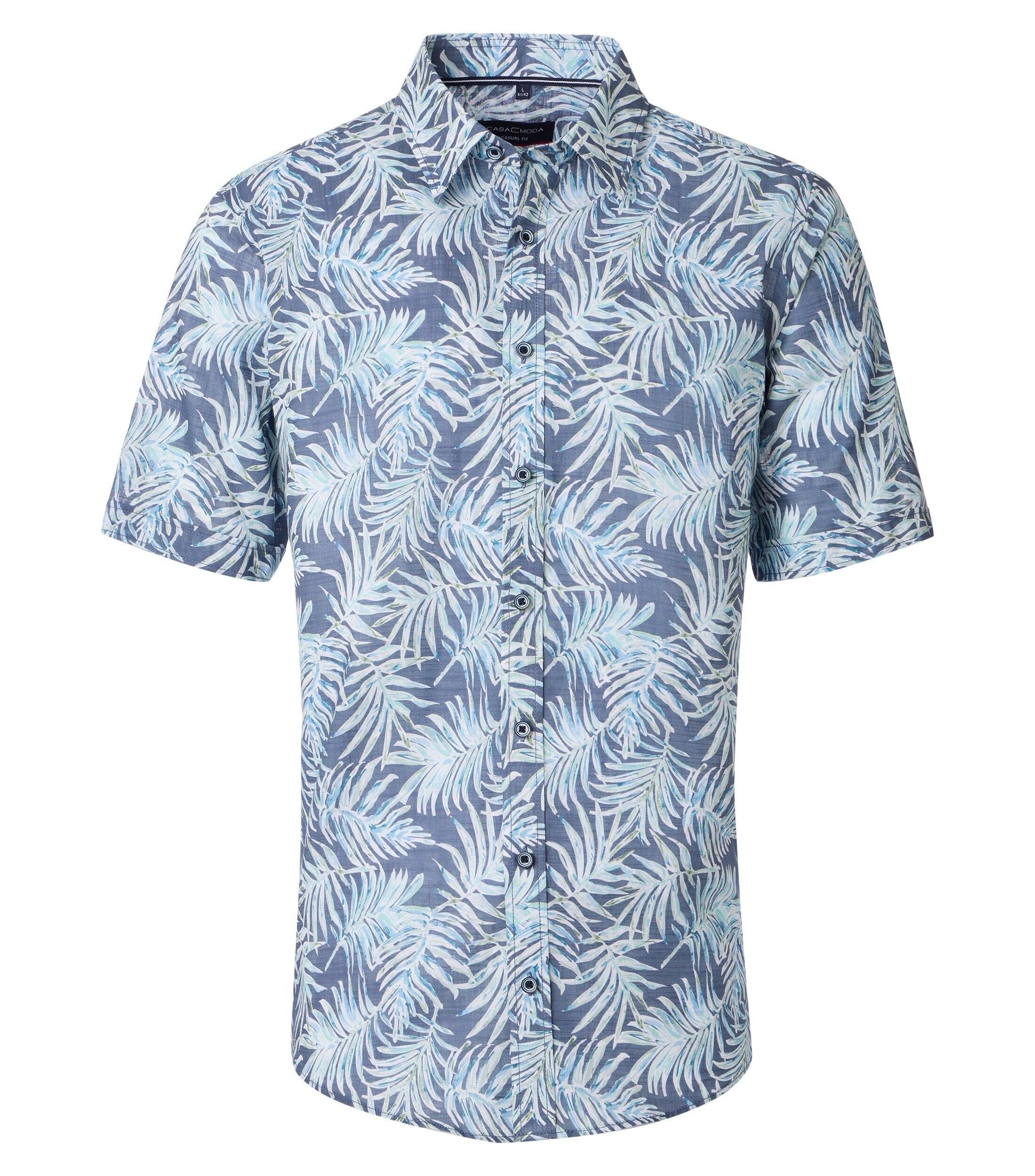 Casa Moda Casual Fit Shirt Print Blauw