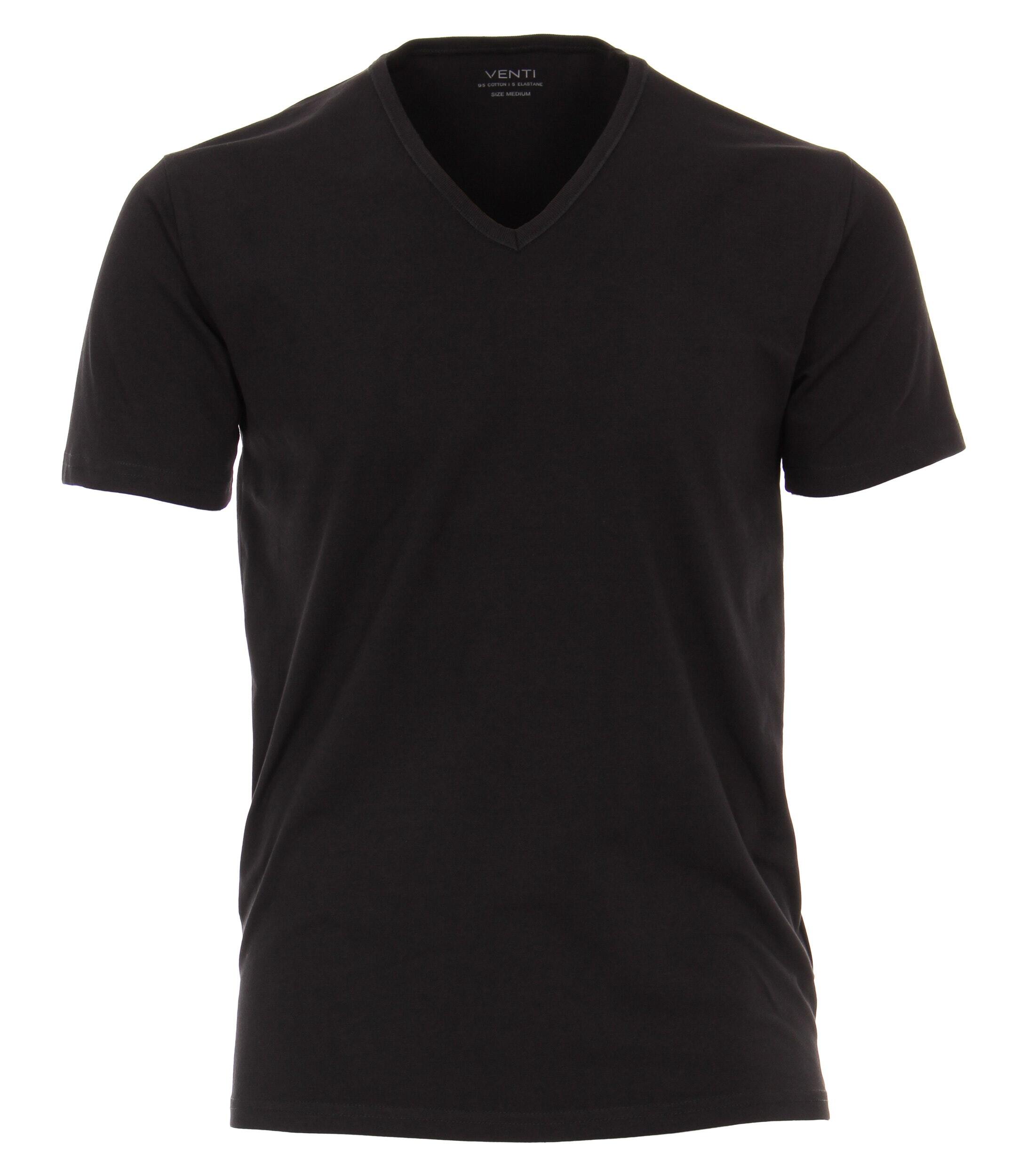 Venti T-shirt Zwart Korte Mouwen – Slim Fit NOS