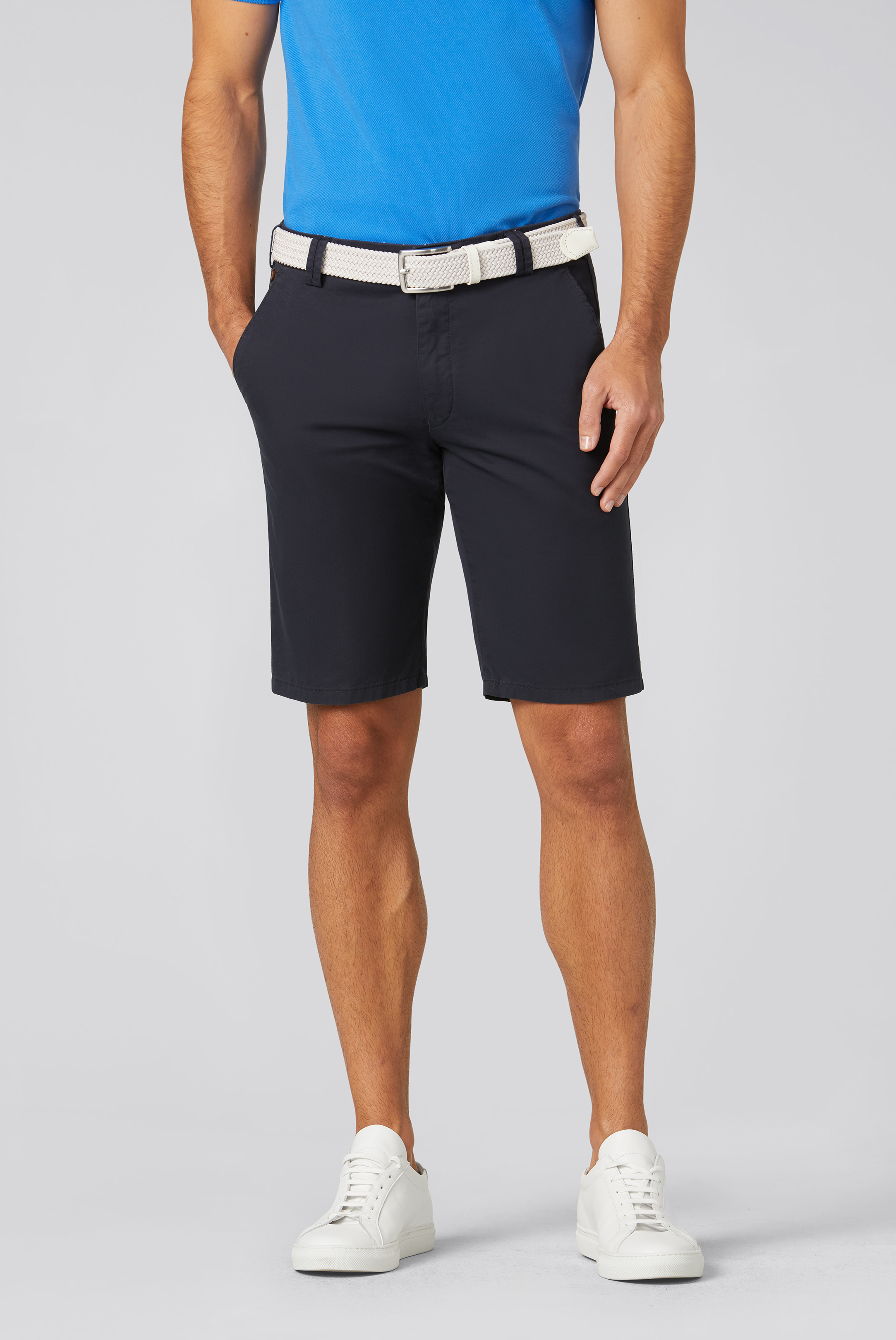 Meyer B-Palma Bermuda Marine – Modern Fit Katoen Stretch N.O.S.